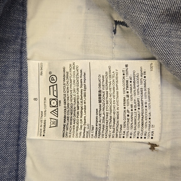 Banana Republic Factory blue cotton relaxed fit trousers pants, size 8 - Picture 8 of 8
